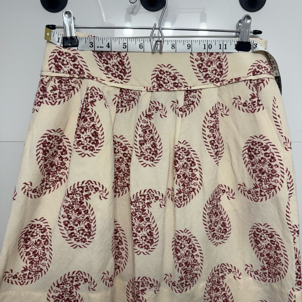 LOFT Red Bubble Mini Skirt Pleated Casual